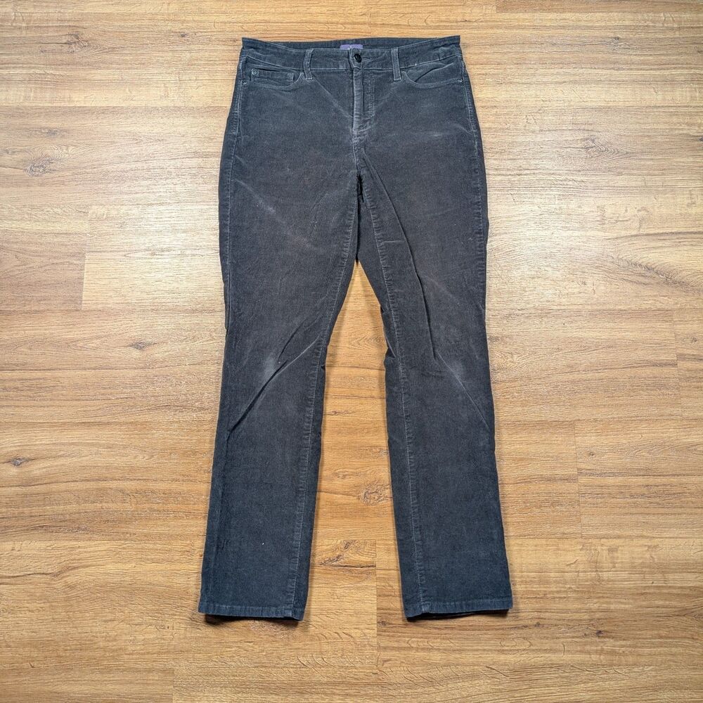 NYDJ Corduroy Jeans Womens Size 8 Black Stretch Pants Ladies Mid Rise Skinny